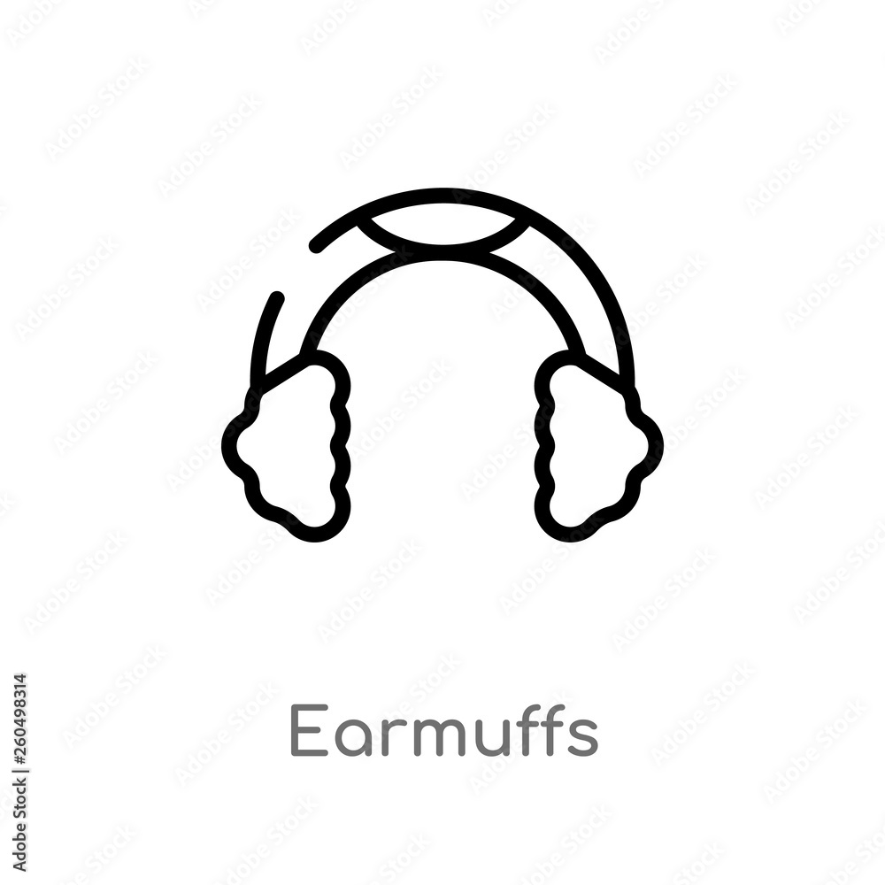 outline earmuffs vector icon. isolated black simple line element illustration from winter concept. editable vector stroke earmuffs icon on white background