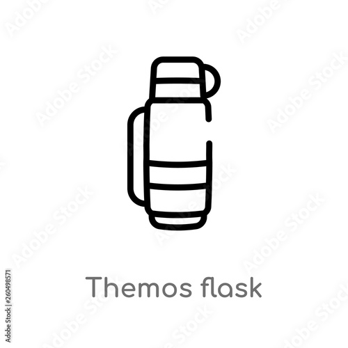 outline themos flask vector icon. isolated black simple line element illustration from winter concept. editable vector stroke themos flask icon on white background photo