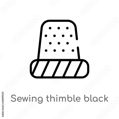 outline sewing thimble black variant vector icon. isolated black simple line element illustration from woman clothing concept. editable vector stroke sewing thimble black variant icon on white