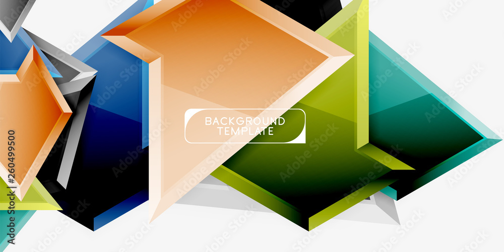 Minimal geometrical triangles with 3d effect abstract background template Minimal geometrical triangles with 3d effect abstract background template