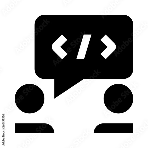 icon Coding programming code coder discussion bubble talk
