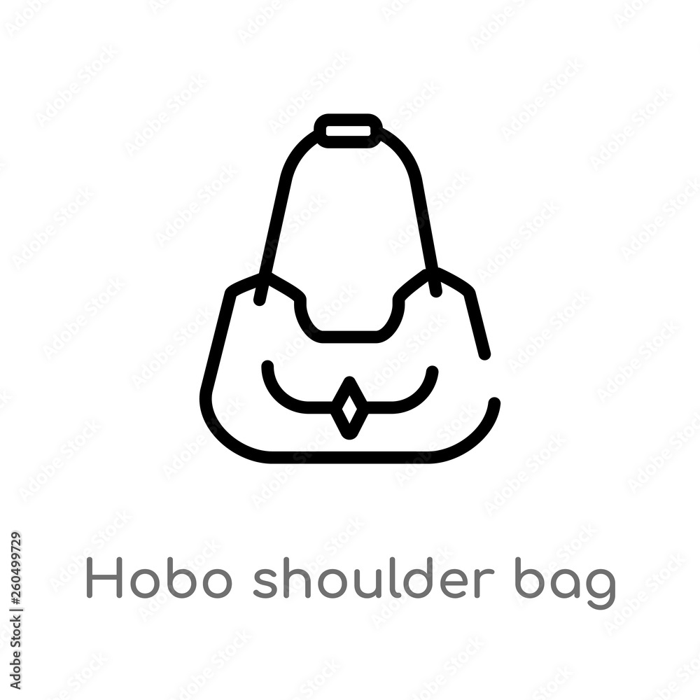outline hobo shoulder bag vector icon. isolated black simple line element illustration from woman clothing concept. editable vector stroke hobo shoulder bag icon on white background Stock Vector Adobe...