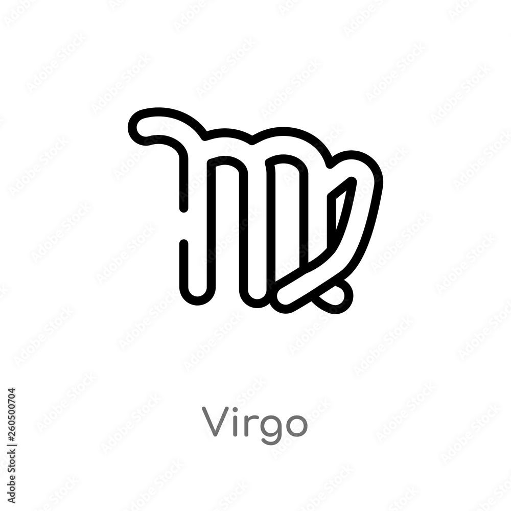 outline virgo vector icon. isolated black simple line element illustration from zodiac concept. editable vector stroke virgo icon on white background outline virgo vector icon. isolated black simple line element illustration from zodiac concept. editable vector stroke virgo icon on white background