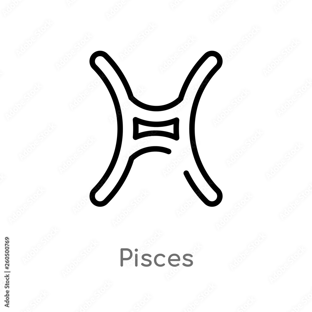 outline pisces vector icon. isolated black simple line element illustration from zodiac concept. editable vector stroke pisces icon on white background outline pisces vector icon. isolated black simple line element illustration from zodiac concept. editable vector stroke pisces icon on white background