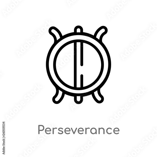 outline perseverance vector icon. isolated black simple line element illustration from zodiac concept. editable vector stroke perseverance icon on white background