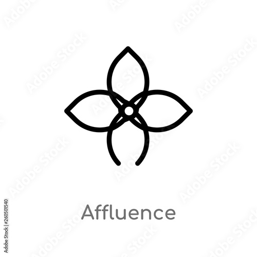 outline affluence vector icon. isolated black simple line element illustration from zodiac concept. editable vector stroke affluence icon on white background