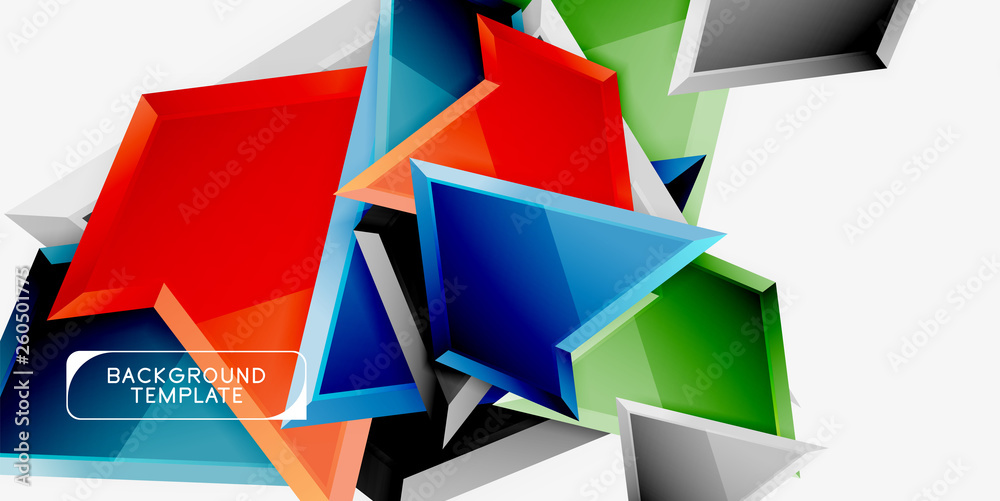 Minimal geometrical triangles with 3d effect abstract background template Minimal geometrical triangles with 3d effect abstract background template