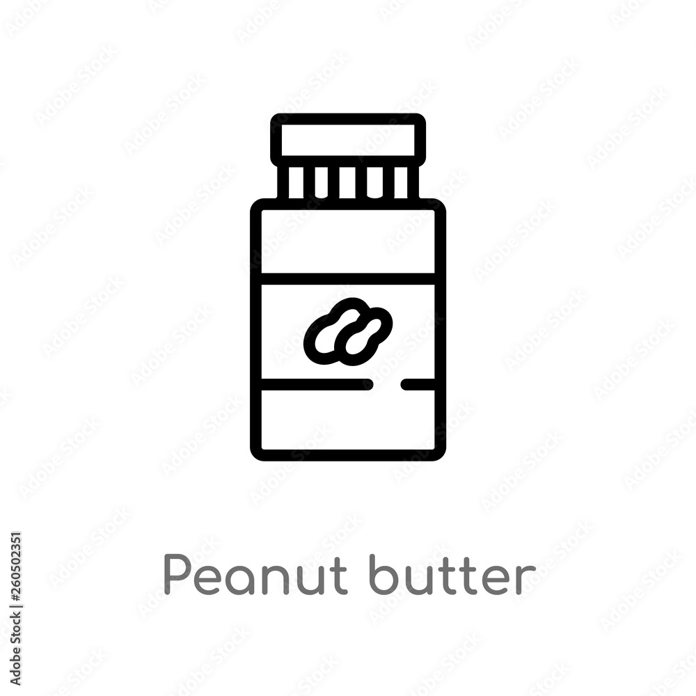 outline peanut butter vector icon. isolated black simple line element illustration from fast food concept. editable vector stroke peanut butter icon on white background