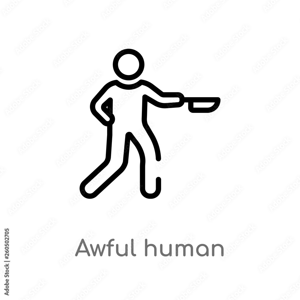 outline awful human vector icon. isolated black simple line element illustration from feelings concept. editable vector stroke awful human icon on white background outline awful human vector icon. isolated black simple line element illustration from feelings concept. editable vector stroke awful human icon on white background