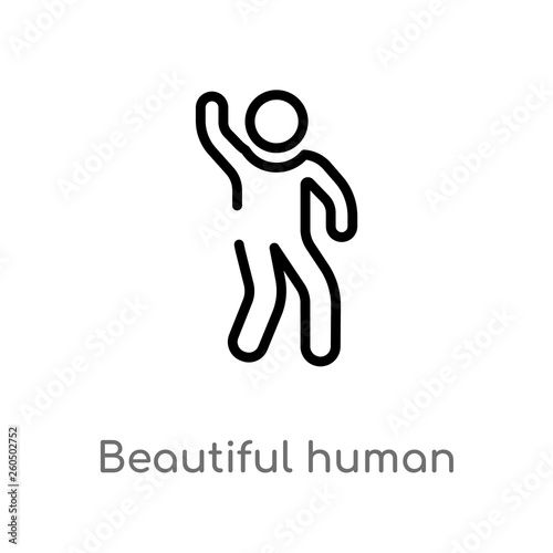 outline beautiful human vector icon. isolated black simple line element illustration from feelings concept. editable vector stroke beautiful human icon on white background