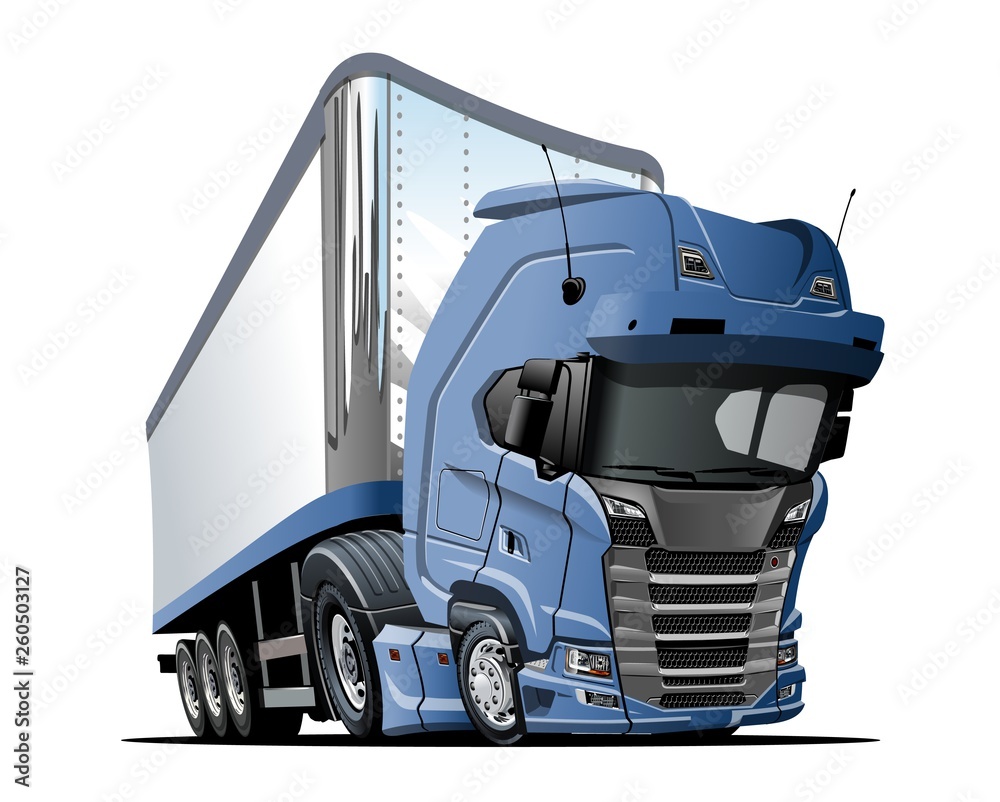 Cartoon semi truck isolated on white background Stock Vector | Adobe Stock