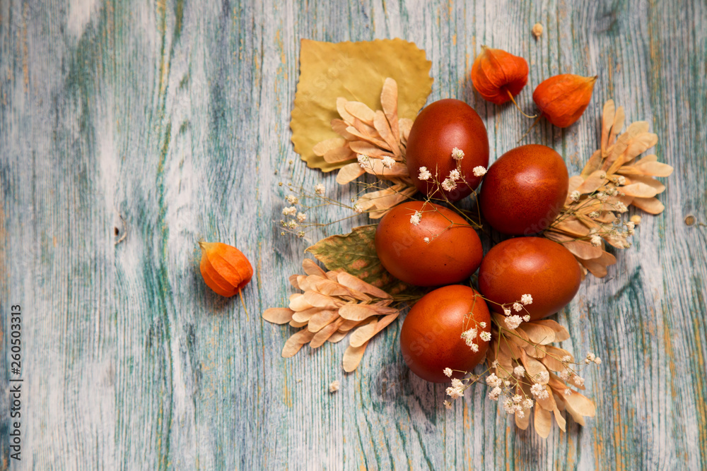 eggs on a wooden table, top view, creative flat lay eggs on a wooden table, top view, creative flat lay