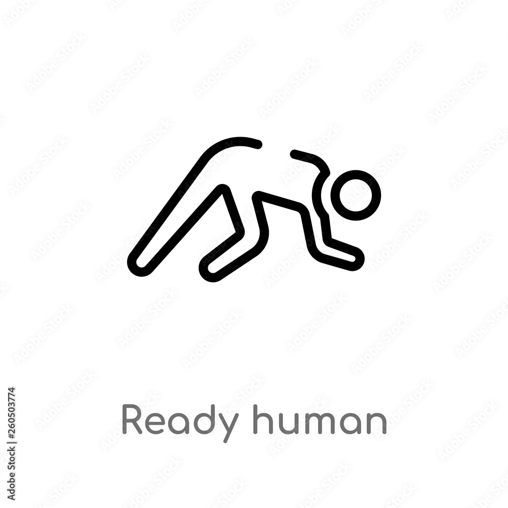 outline ready human vector icon. isolated black simple line element illustration from feelings concept. editable vector stroke ready human icon on white background