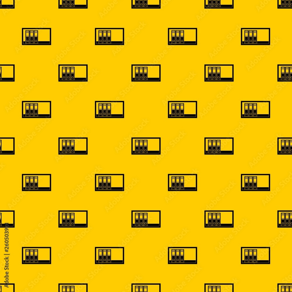 Office folders on the shelf pattern seamless vector repeat geometric yellow for any design