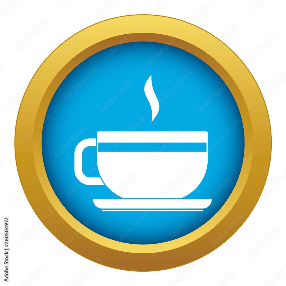 Tea cup and saucer icon blue vector isolated on white background for any design Tea cup and saucer icon blue vector isolated on white background for any design