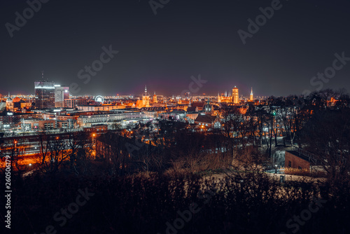 Panorama of Gdansk view from Gradowa Mountain