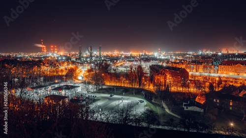 Panorama of Gdansk view from Gradowa Mountain