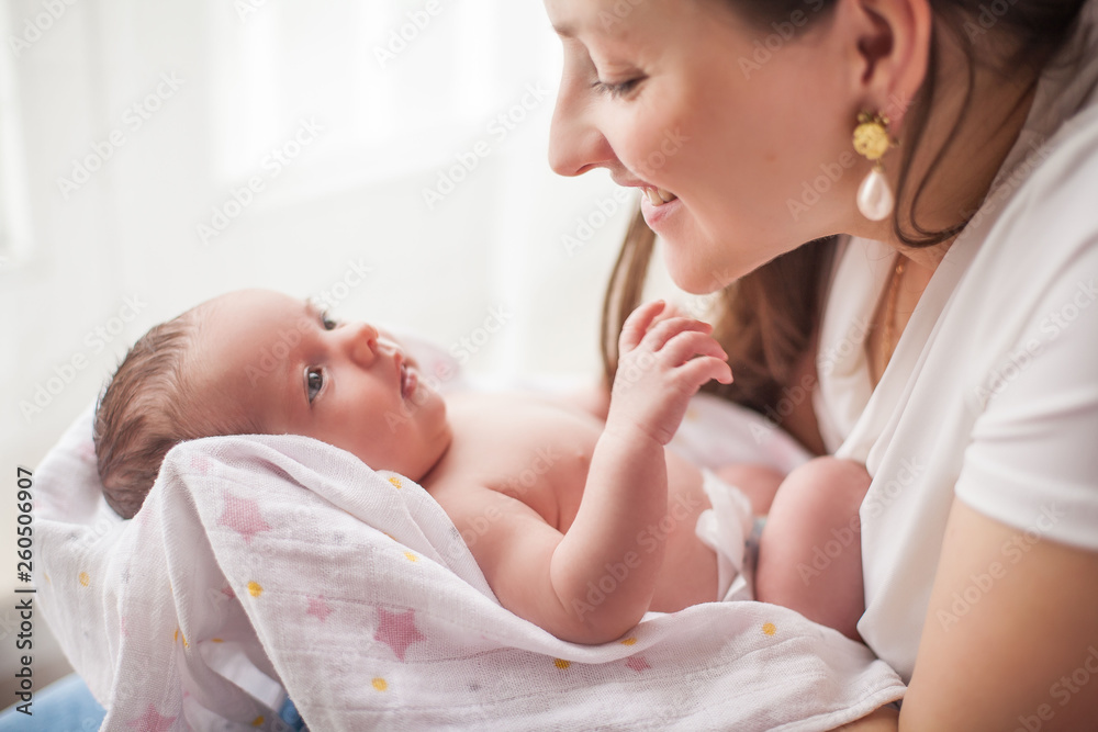 Little baby in mother's hands. Motherhood. Little baby in mother's hands. Motherhood.