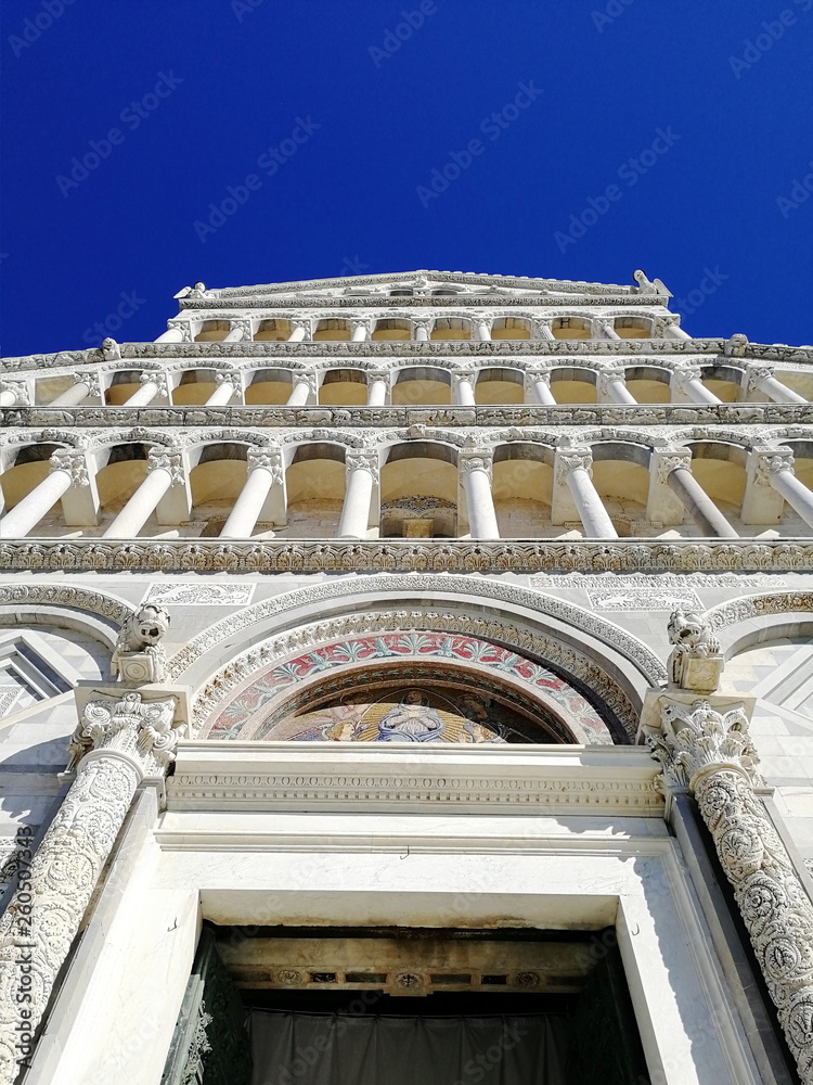 Pisa, Italy. Pisa tower,  Pisa Cathedral (Cattedrale di Pisa). Piazza del Duomo