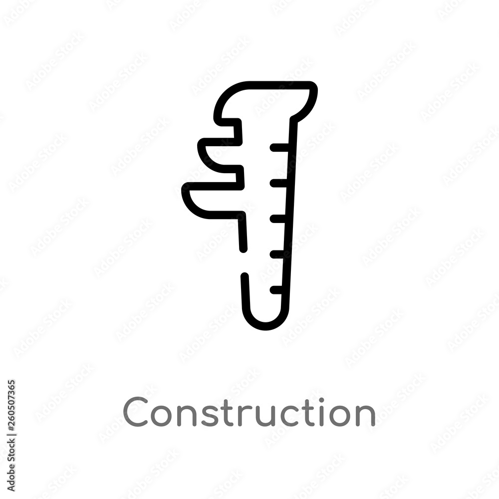 outline construction vector icon. isolated black simple line element illustration from geometry concept. editable vector stroke construction icon on white background outline construction vector icon. isolated black simple line element illustration from geometry concept. editable vector stroke construction icon on white background