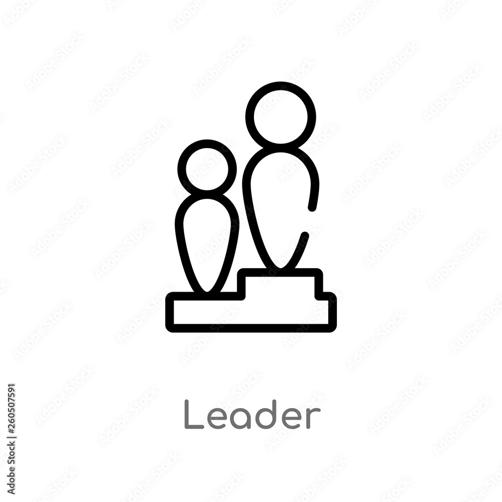 outline leader vector icon. isolated black simple line element illustration from geometry concept. editable vector stroke leader icon on white background