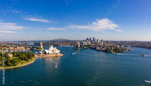 Panoramic view of the beautiful harbour in Sydney, Australia