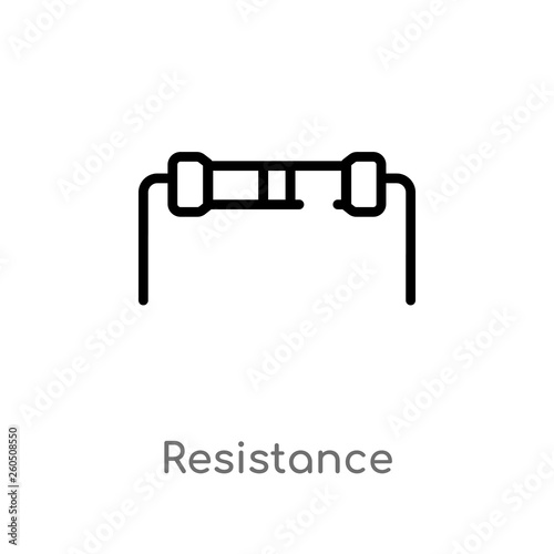 outline resistance vector icon. isolated black simple line element illustration from gym and fitness concept. editable vector stroke resistance icon on white background