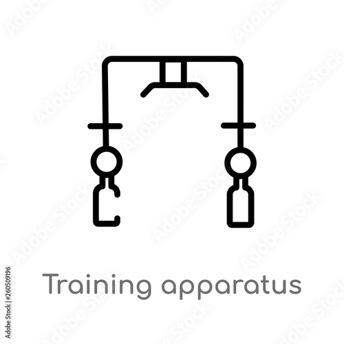 outline training apparatus vector icon. isolated black simple line element illustration from gym and fitness concept. editable vector stroke training apparatus icon on white background