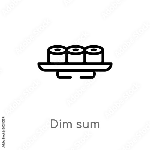 outline dim sum vector icon. isolated black simple line element illustration from hotel and restaurant concept. editable vector stroke dim sum icon on white background