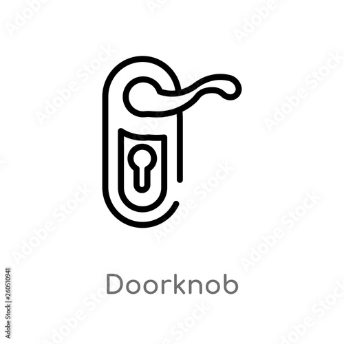 outline doorknob vector icon. isolated black simple line element illustration from hotel concept. editable vector stroke doorknob icon on white background