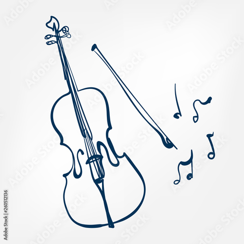 cello sketch vector illustration isolated design element