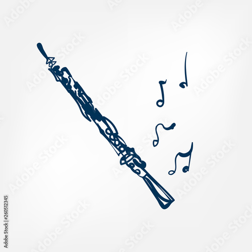 oboe sketch vector illustration isolated design element