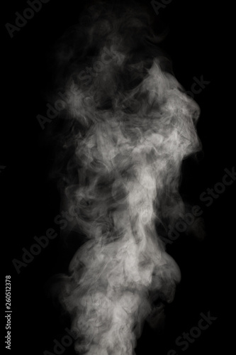 light grey dense vapor on black