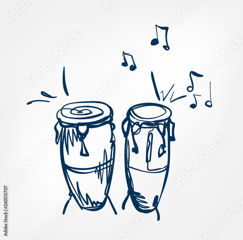 congas sketch line vector design music instrument