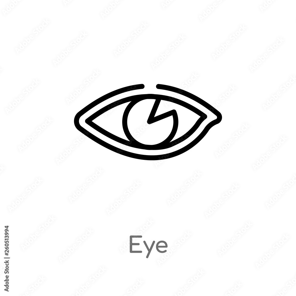 outline eye vector icon. isolated black simple line element illustration from photography concept. editable vector stroke eye icon on white background outline eye vector icon. isolated black simple line element illustration from photography concept. editable vector stroke eye icon on white background