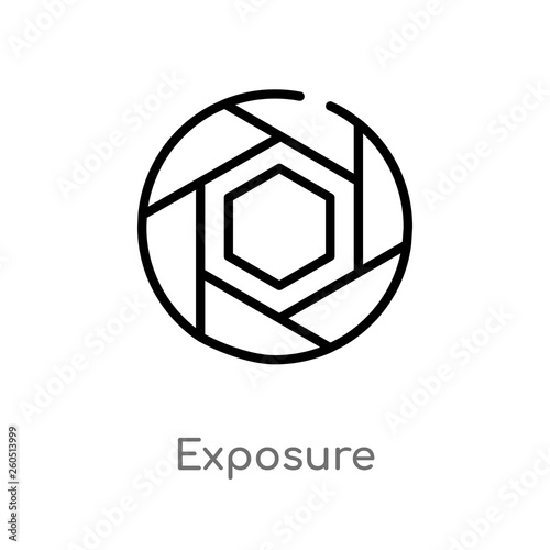 outline exposure vector icon. isolated black simple line element illustration from photography concept. editable vector stroke exposure icon on white background