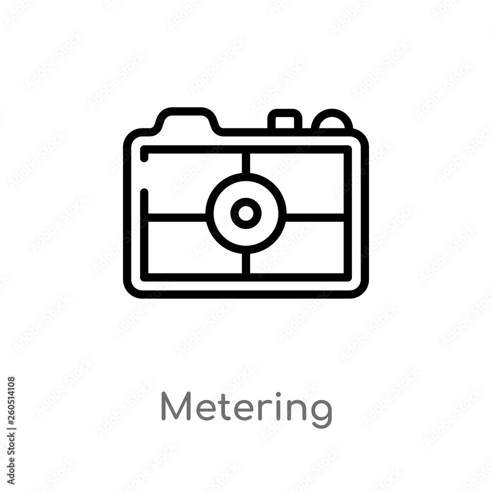 outline metering vector icon. isolated black simple line element illustration from photography concept. editable vector stroke metering icon on white background outline metering vector icon. isolated black simple line element illustration from photography concept. editable vector stroke metering icon on white background