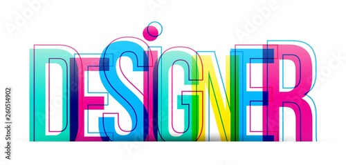 The word Designer. Vector letters isolated on a white background.