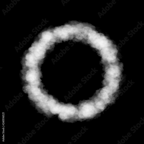 Ring of steam. Isolated on ...