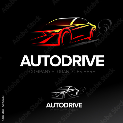 'Autodrive' car logotype - car service and repair, vector set. Car logo. Isolated vector auto theme logo. 