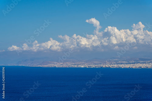 View from the mountain on the city of Heraklion in Greece