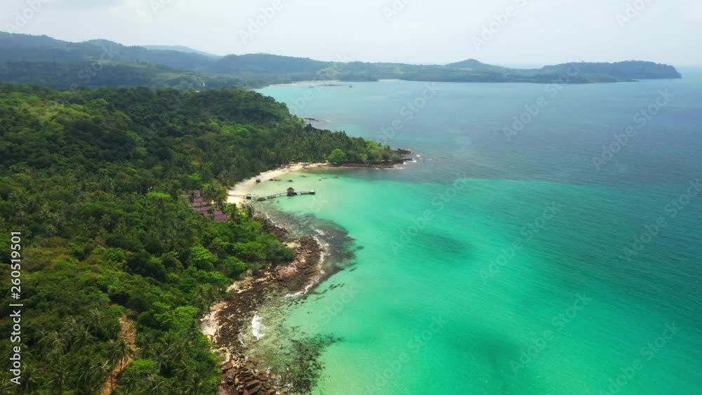 Aerial view. Beautiful tropical beach in island Koh Kood Thailand Aerial view. Beautiful tropical beach in island Koh Kood Thailand