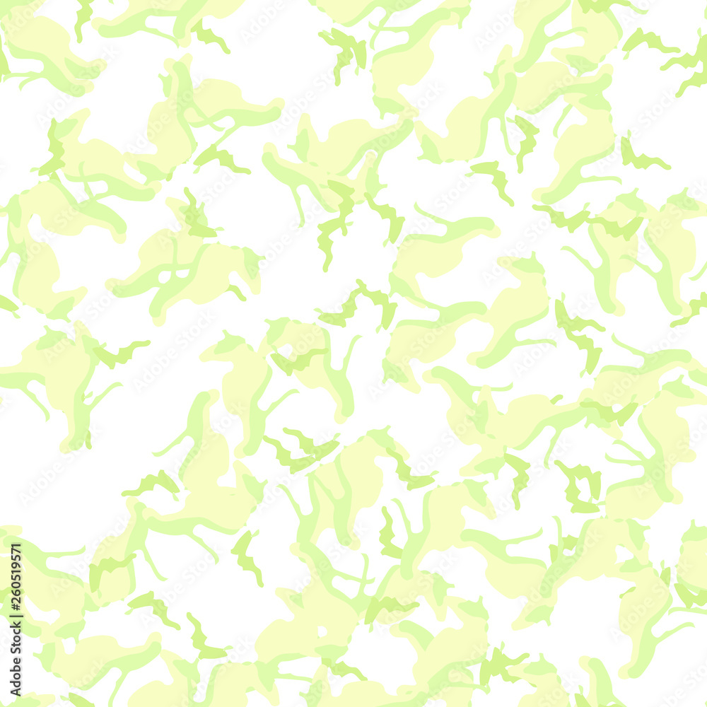 Spring camouflage of various shades of green, white and yellow colors Spring camouflage of various shades of green, white and yellow colors