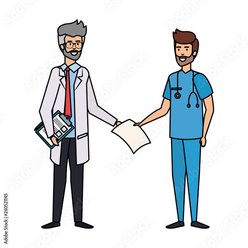 professionals doctor and surgeon characters