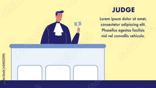 Judge Vector Web Banner Template with Text Space