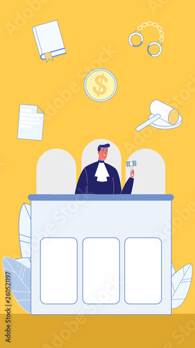 Symbols of Law and Order Flat Vector Illustration