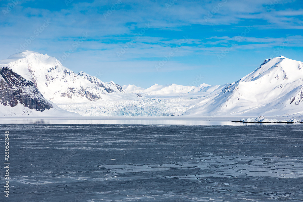 Icy seascapes of Arctic Ocean.