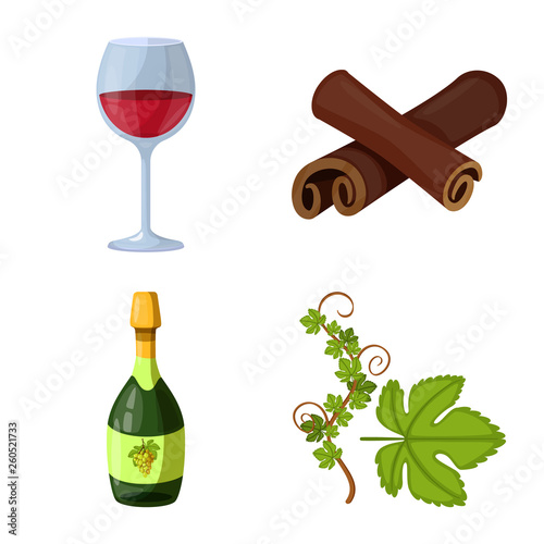 Isolated object of grape and winery logo. Set of grape and manufacturing vector icon for stock.