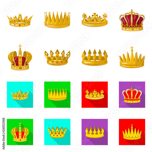 Isolated object of medieval and nobility icon. Set of medieval and monarchy stock symbol for web.