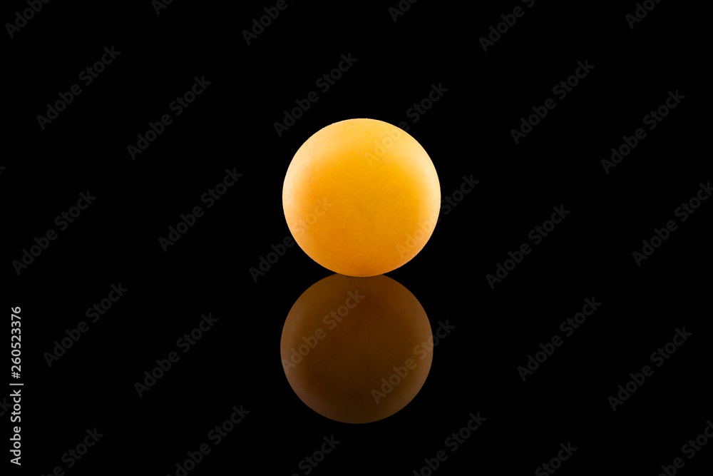 Yellow ping pong ball with reflection Yellow ping pong ball with reflection